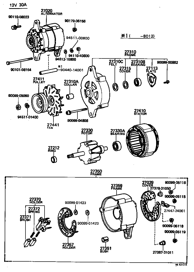 27310-31012 FRAME ASSY, DRIVE END, ALTERNATOR product image