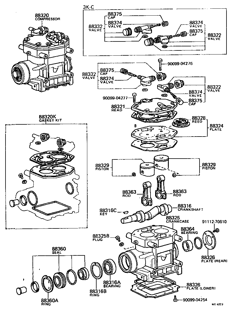 88316-12030 CRANKSHAFT, COOLER COMPRESSOR product image