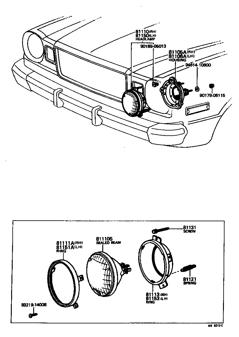 Toyota 81150-29475 HEADLAMP ASSY, LH