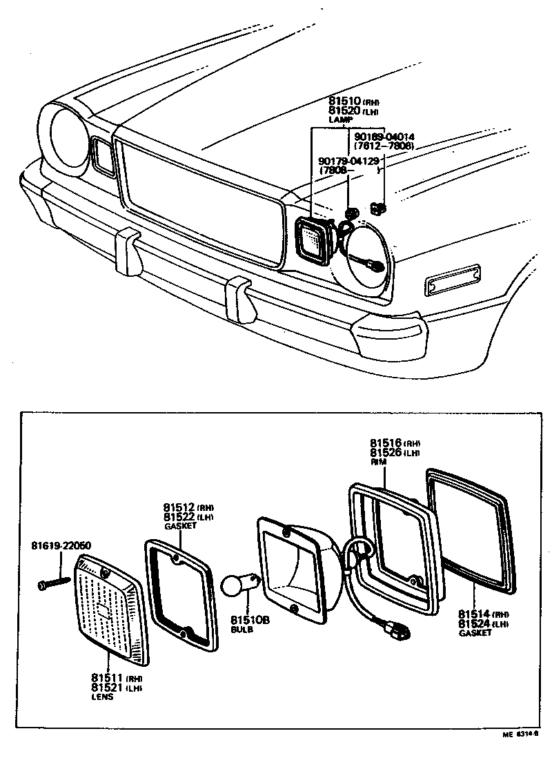 Toyota 81612-22010 GASKET, FRONT TURN SIGNAL LAMP LENS, RH