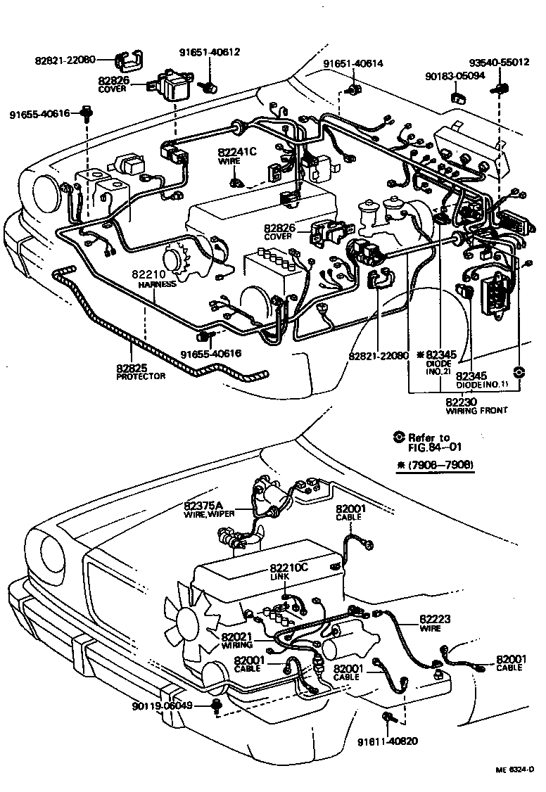 Toyota 82270-22293 HARNESS ASSY, WIRING COWL TO HEADLAMP, NO.1