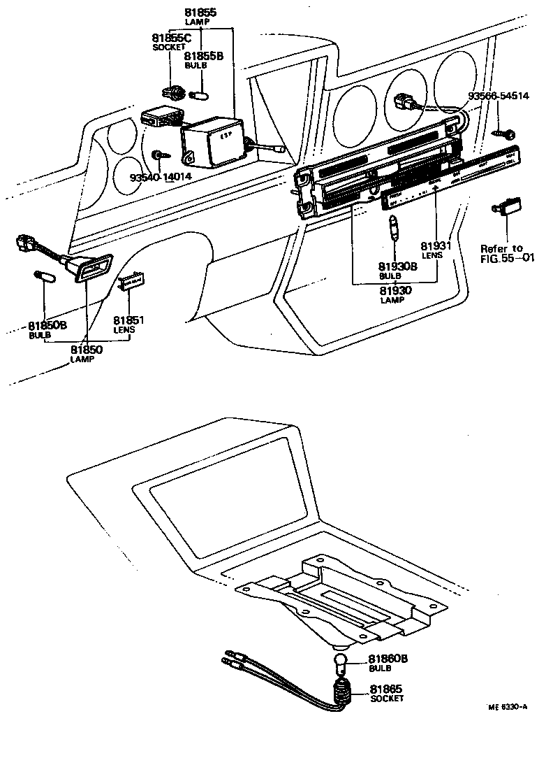 Toyota 81931-22050 LENS, HEATER CONTROL INDICATOR