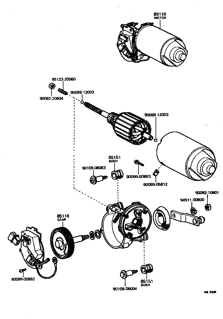 85110-22110 MOTOR ASSY, WINDSHIELD WIPER product image
