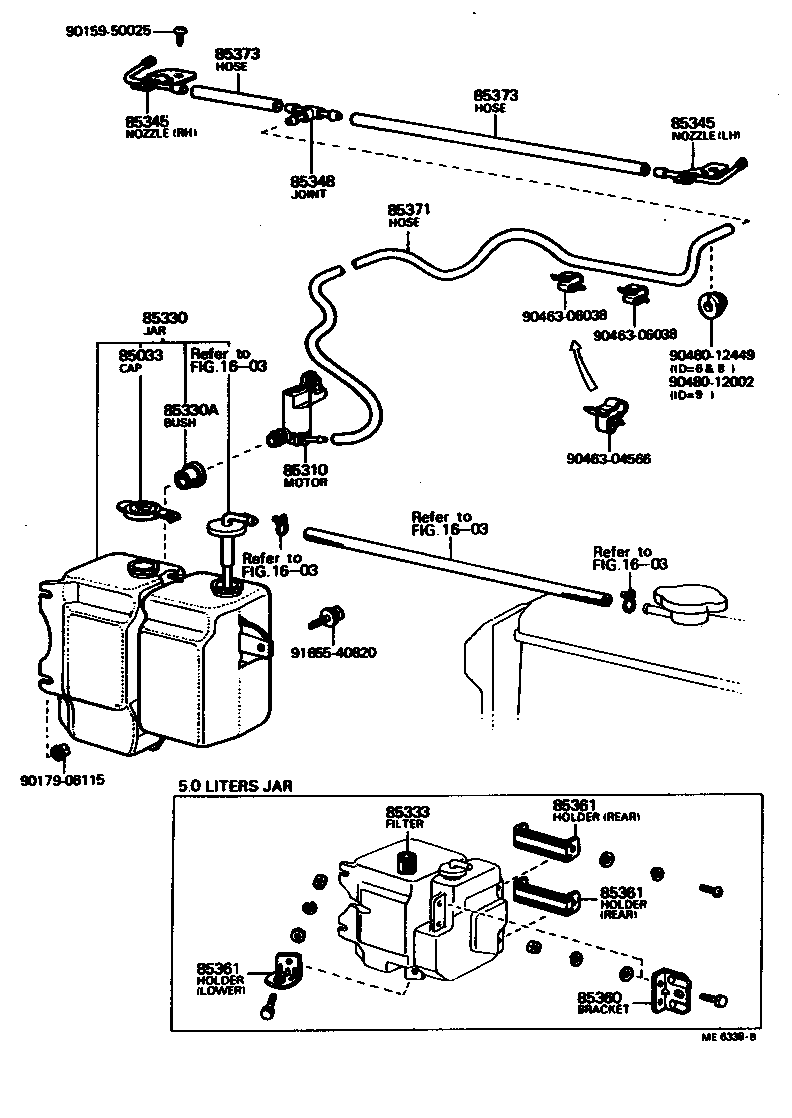 Toyota 85341-22090 NOZZLE, WINDSHIELD WASHER