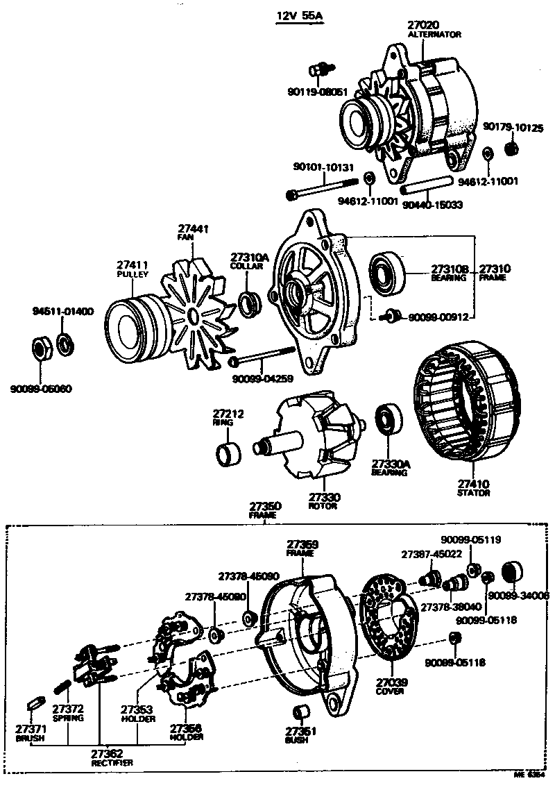 27020-41080 ALTERNATOR ASSY product image