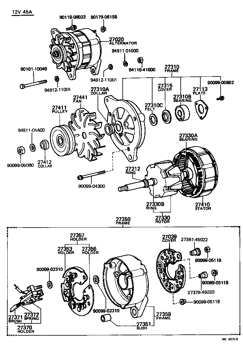 27020-36061 ALTERNATOR ASSY product image