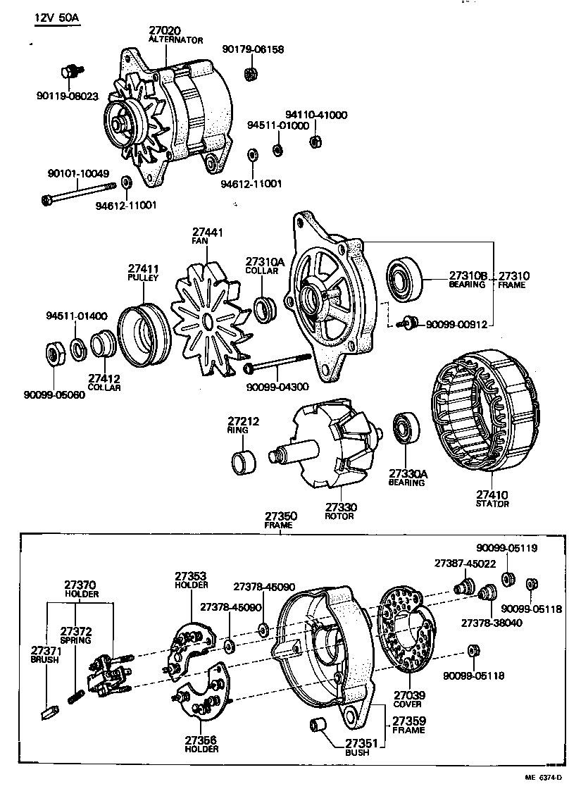 27020-36061 ALTERNATOR ASSY product image