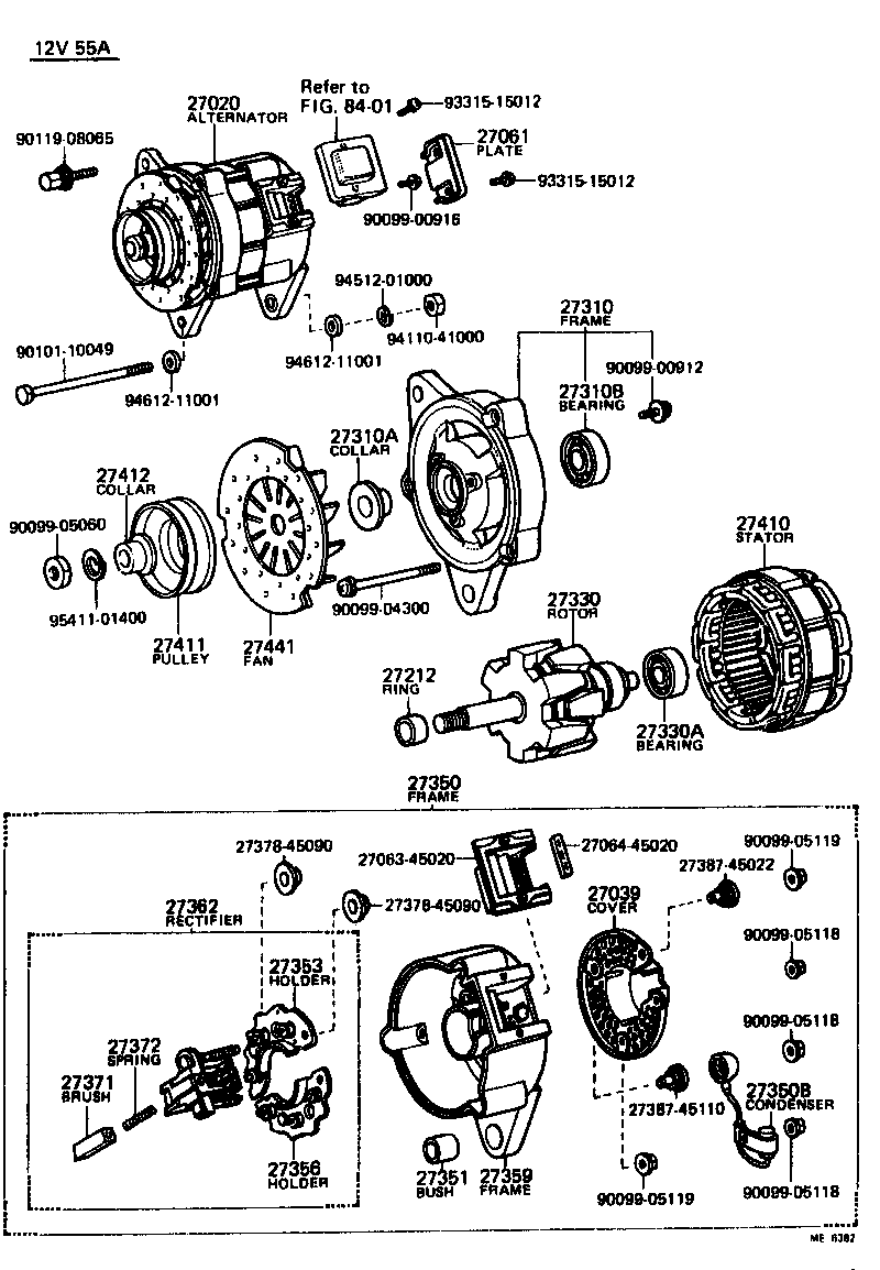 27020-34030 ALTERNATOR ASSY product image