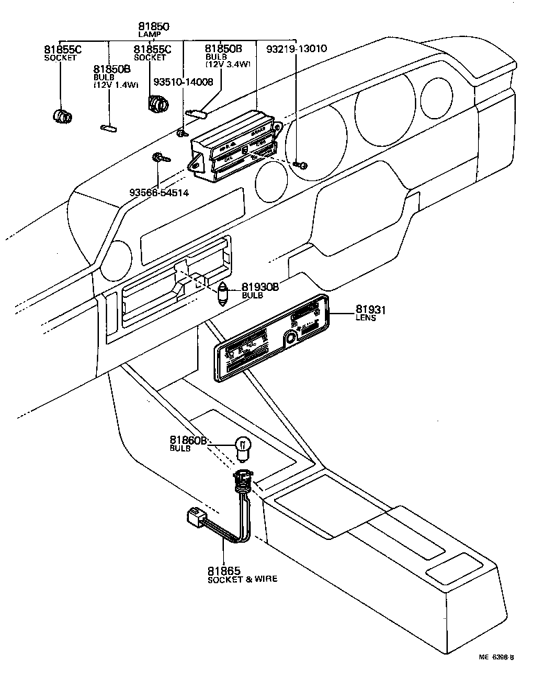 81850-14620 LAMP ASSY, INDICATOR product image