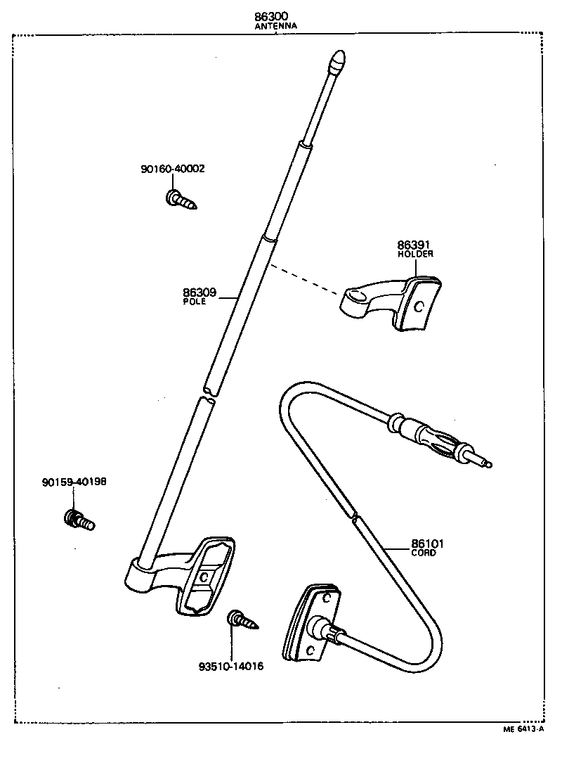 86300-14110 ANTENNA ASSY, W/HOLDER product image