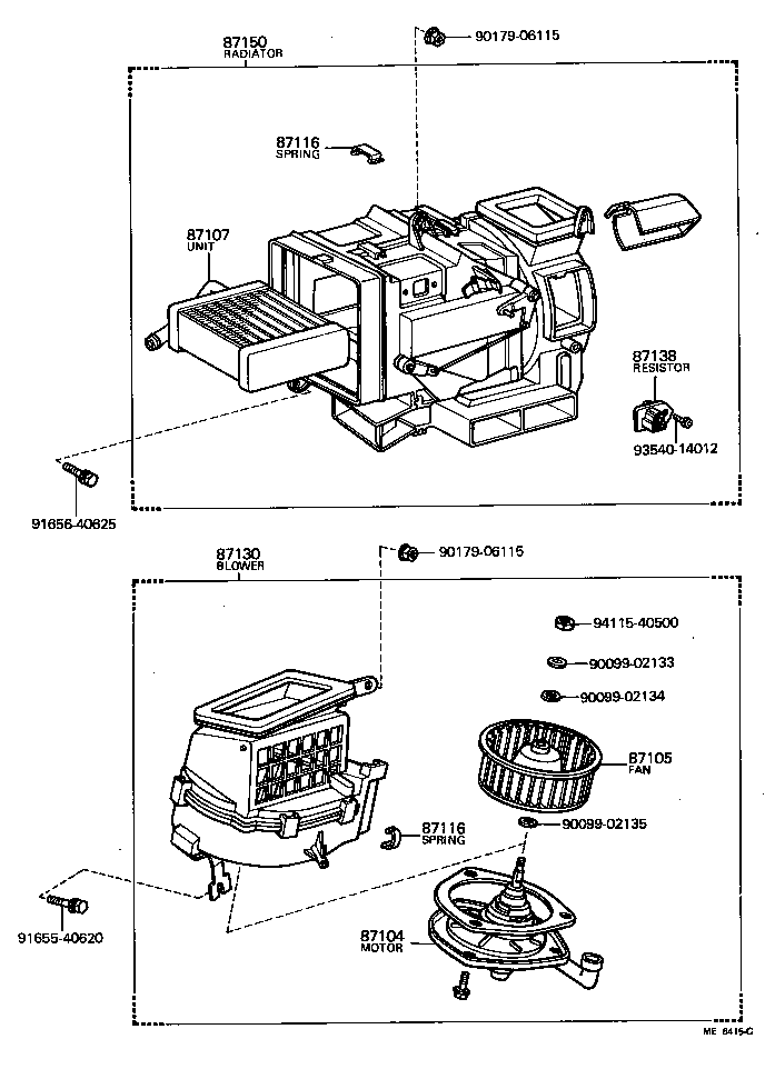 87130-14031 BLOWER ASSY, HEATER, FRONT product image