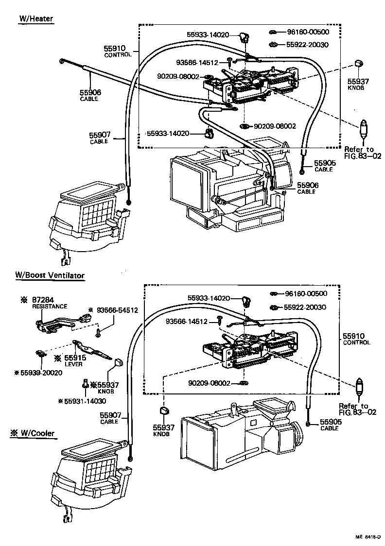 55907-14130 CABLE SUB-ASSY, HEATER CONTROL product image