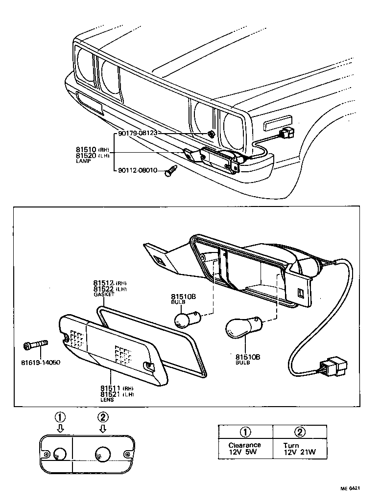 81510-19615 LAMP ASSY, FRONT TURN SIGNAL, RH product image