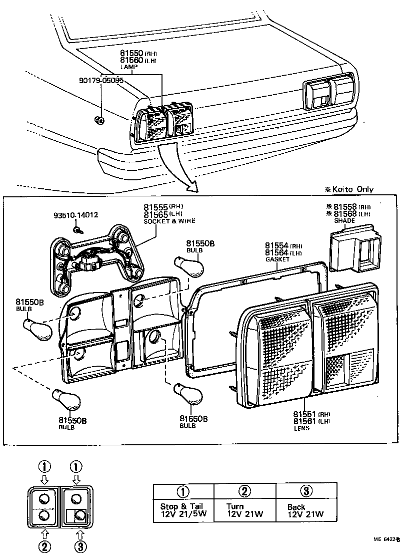 81550-80001 LAMP ASSY, REAR COMBINATION, RH product image