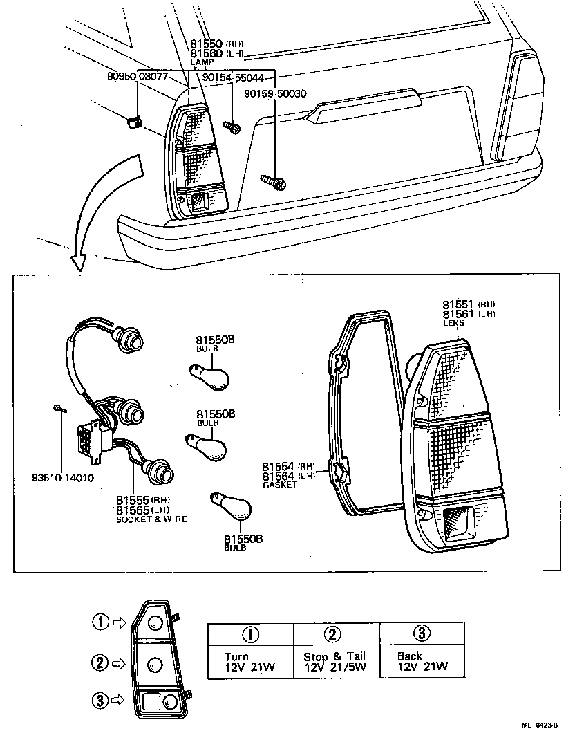 81550-80001 LAMP ASSY, REAR COMBINATION, RH product image