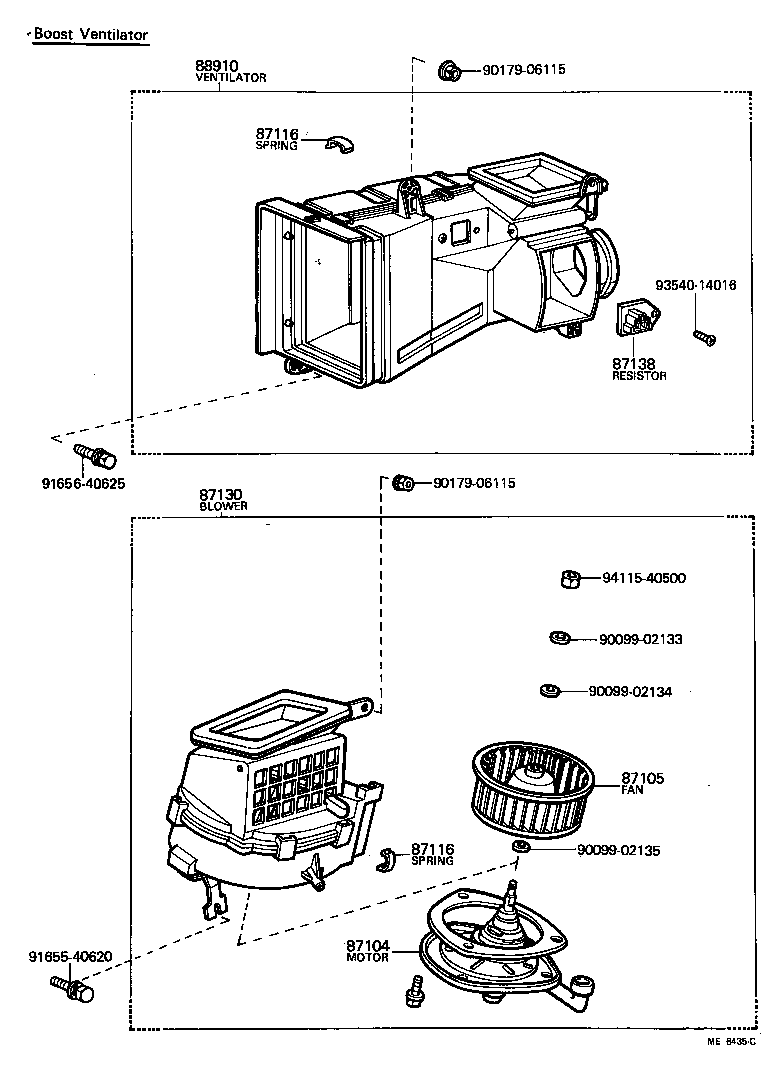 87130-14031 BLOWER ASSY, HEATER, FRONT product image