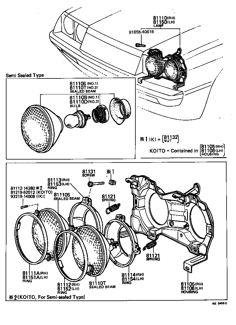 81111-14370 RING, SEALED BEAM RETAINING, NO.1 RH product image