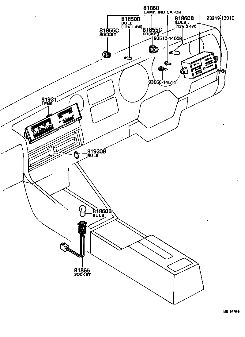 81850-14510 LAMP ASSY, INDICATOR product image