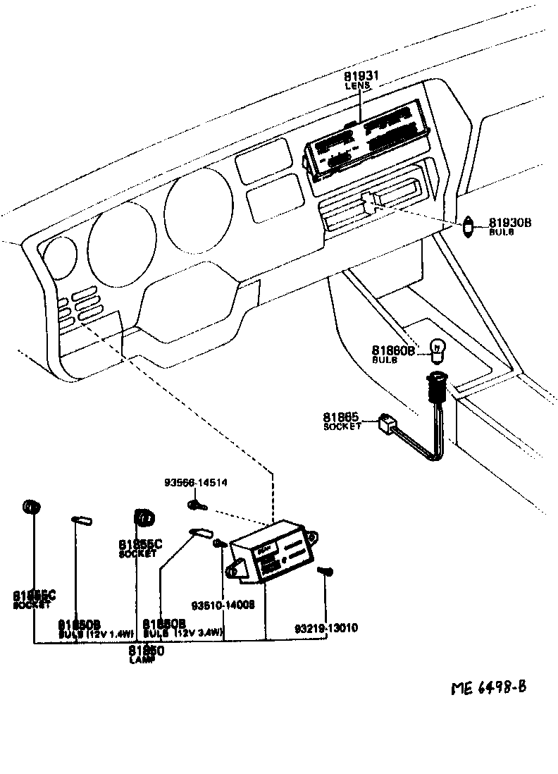 Toyota 35906-14010 SOCKET AND WIRE, TRANSMISSION INDICATOR LAMP