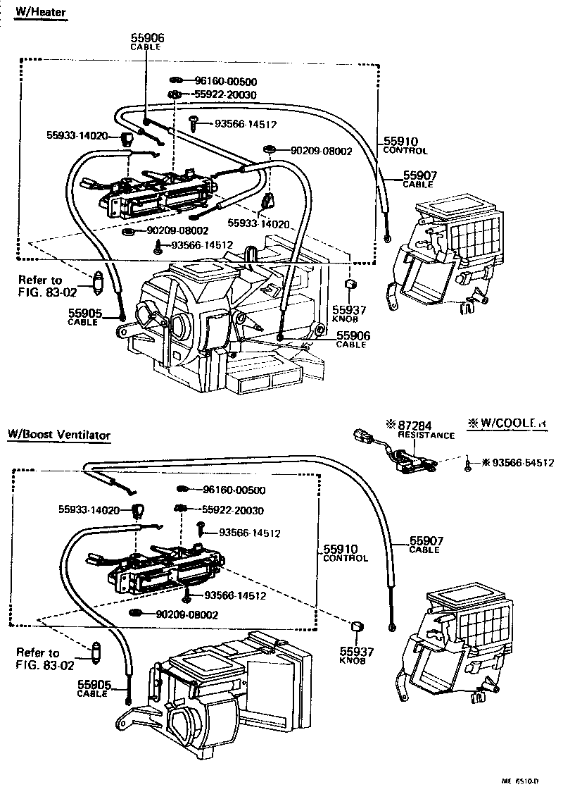 Toyota 55910-14928 CONTROL ASSY, HEATER OR BOOST VENTILATOR