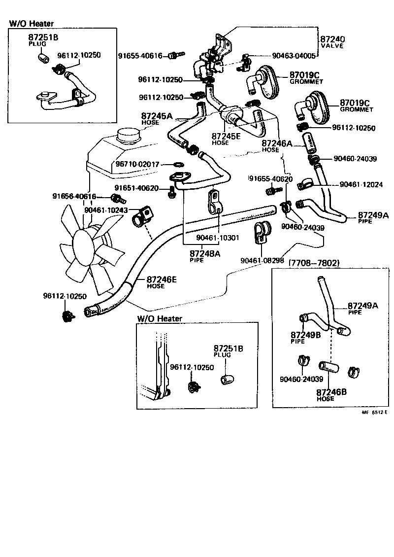 Toyota 87251-30200 JOINT OR UNION, WATER HOSE THROUGH