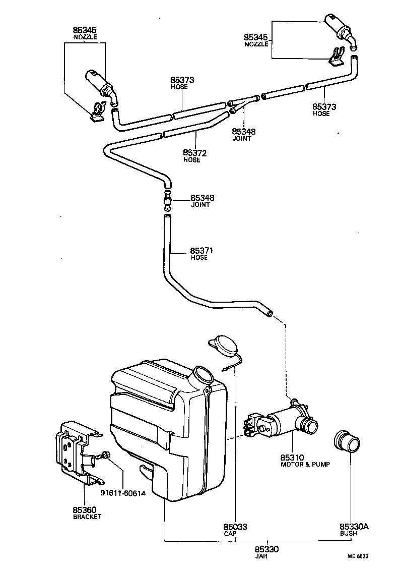 85035-36130 NOZZLE, WINDSHIELD WASHER product image