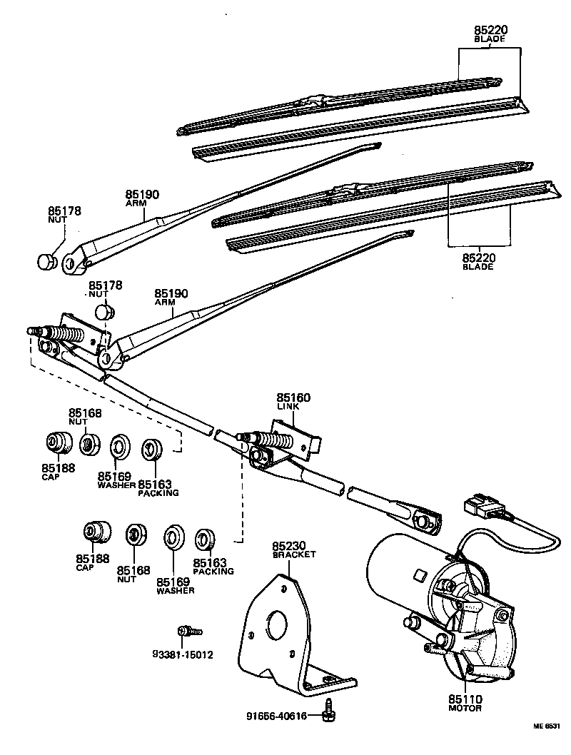 85135-56010 CAP, WINDSHIELD WIPER PIVOT, NO.1 product image