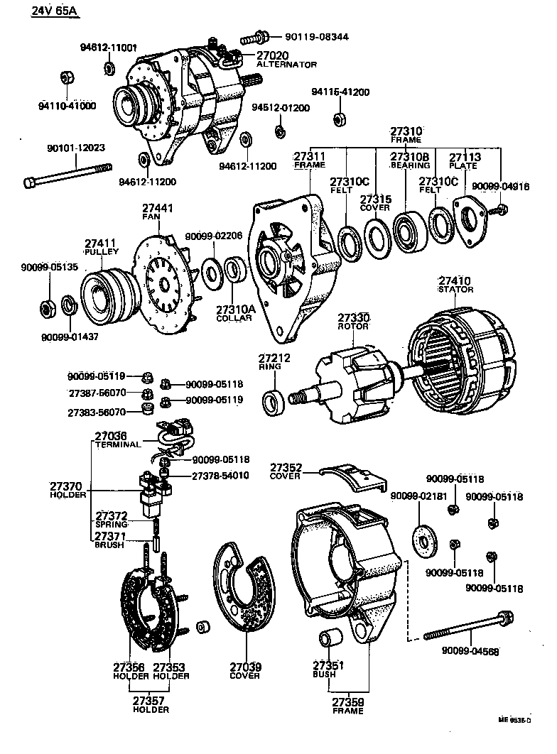 27310-56070 FRAME ASSY, DRIVE END, ALTERNATOR product image