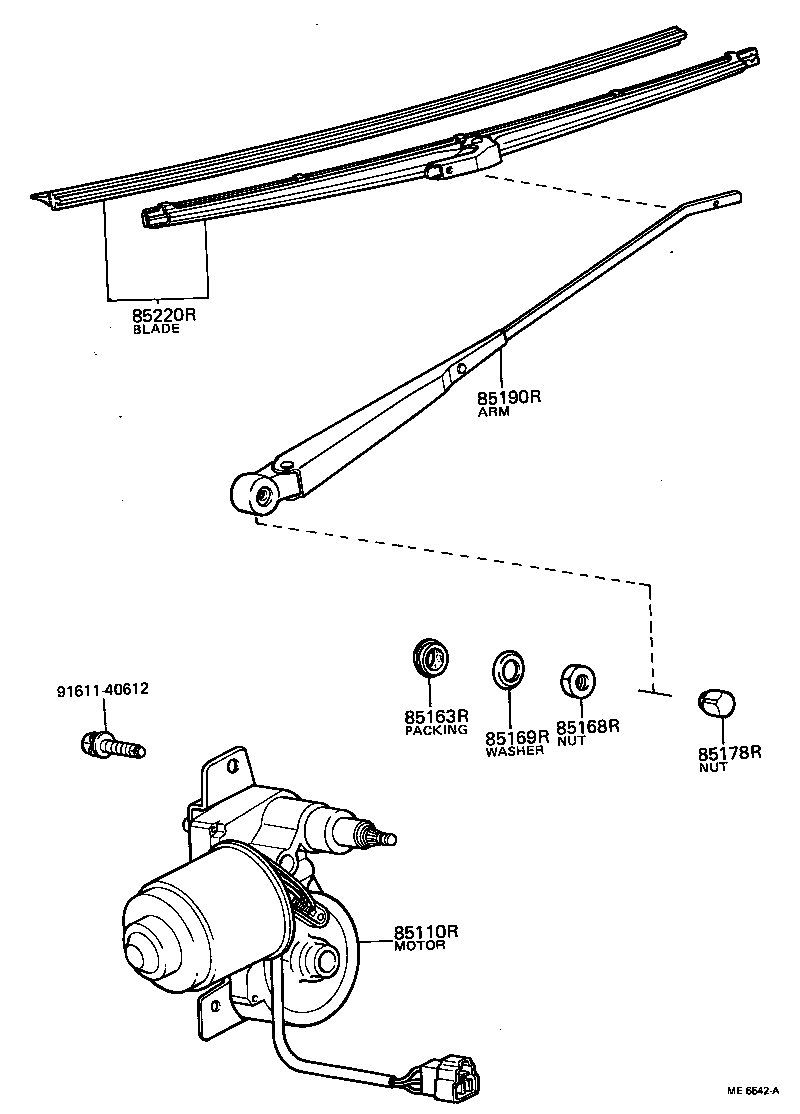 90176-06004 NUT (FOR REAR WIPER ARM SETTING) product image