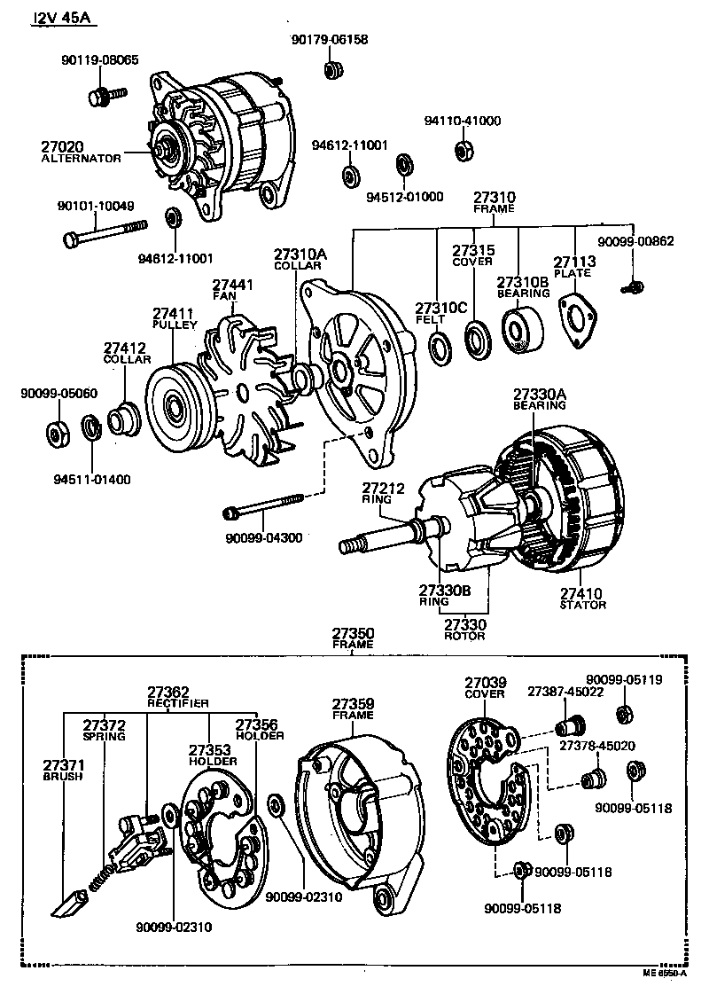 27020-56080 ALTERNATOR ASSY product image