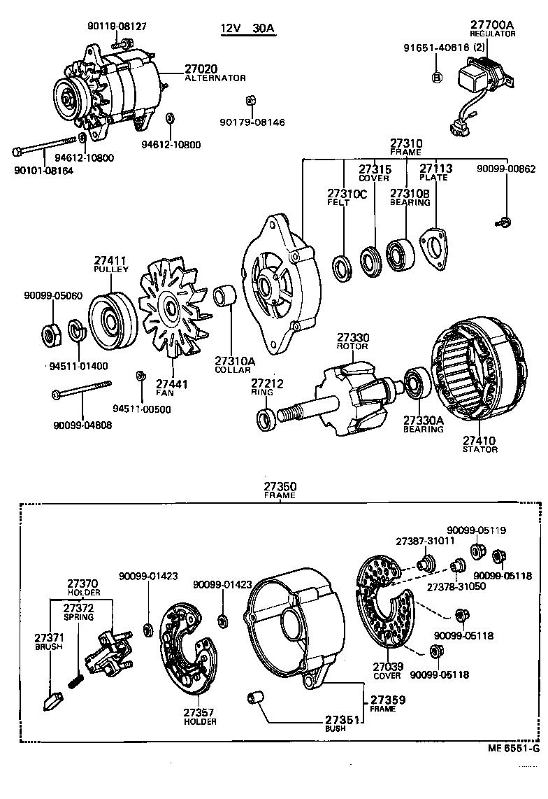 27020-56032 ALTERNATOR ASSY product image
