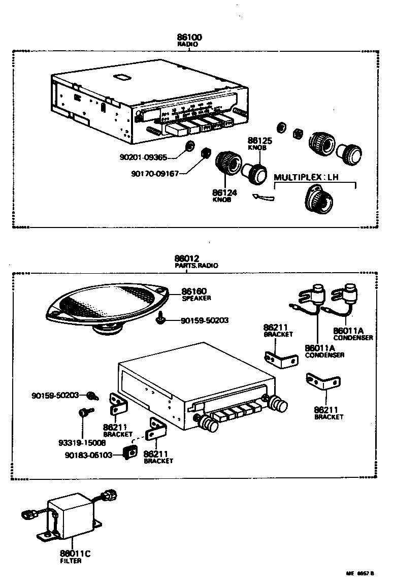 Toyota 86012-29055 PARTS SET, RADIO SETTING