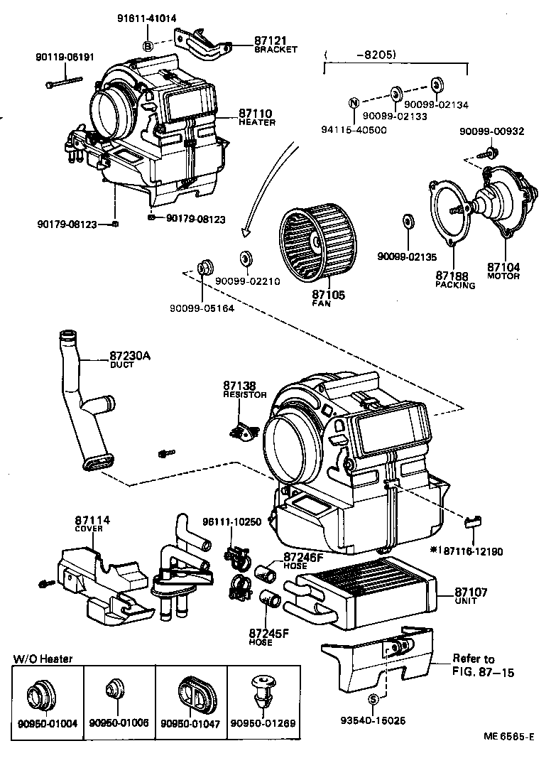 87107-95401 UNIT SUB-ASSY, HEATER RADIATOR product image