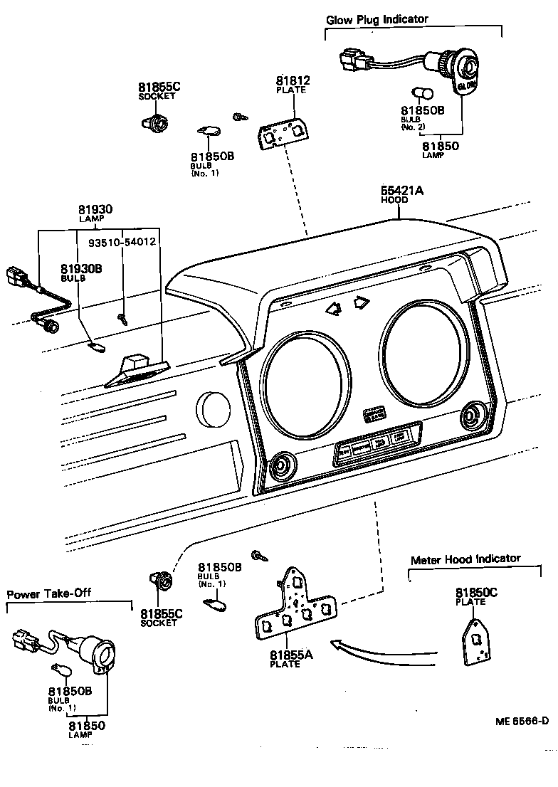55421-95432 HOOD, METER product image