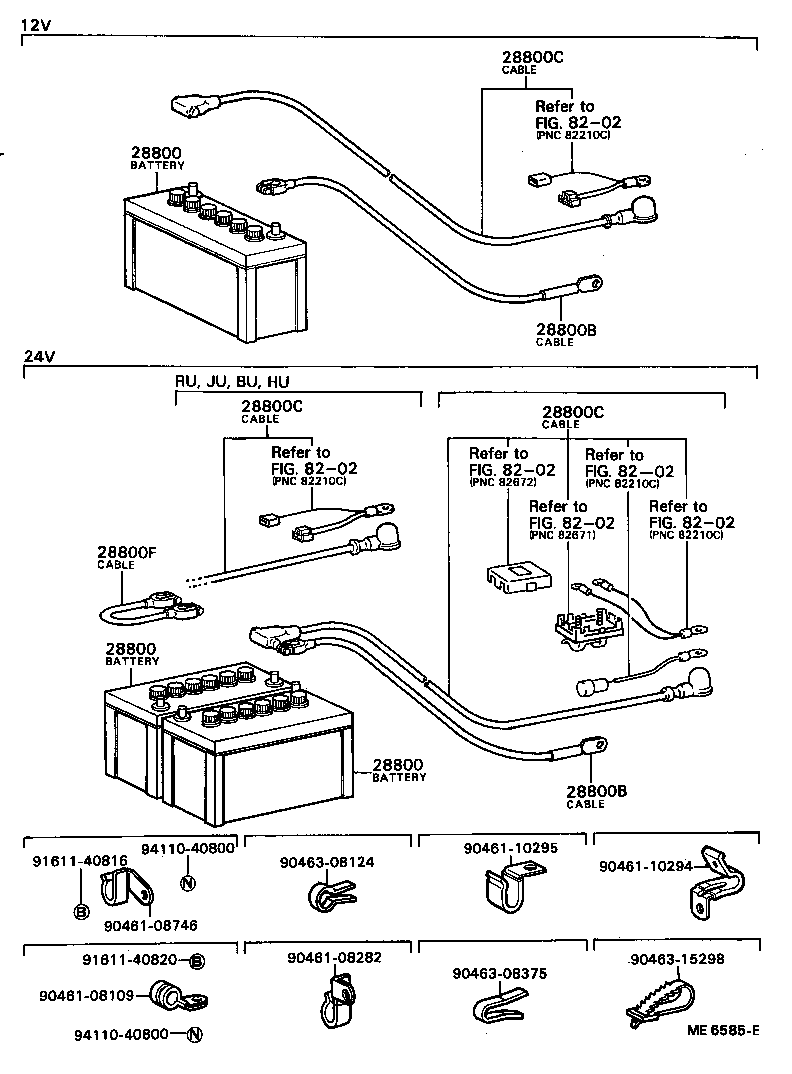 82021-95412 CABLE, BATTERY TO STARTER(FOR BATTERY TO MAIN SWITCH) product image