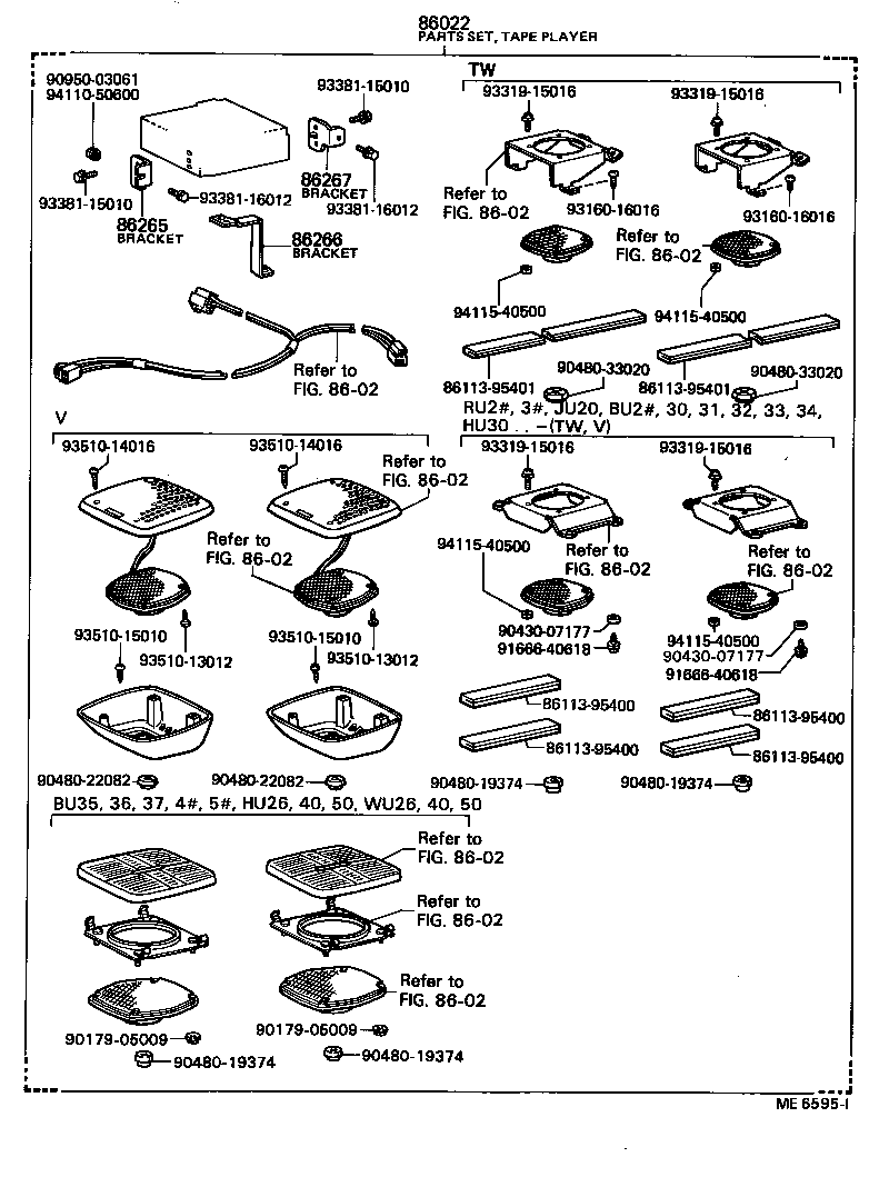 86011-95402 RADIO & SETTING PARTS SET product image
