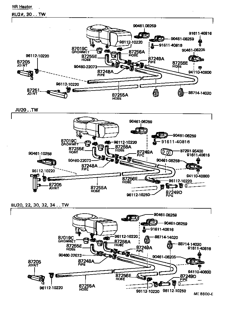 87205-39040 JOINT OR UNION, FRONT HEATER HOSE THROUGH OR INLET VALVE product image