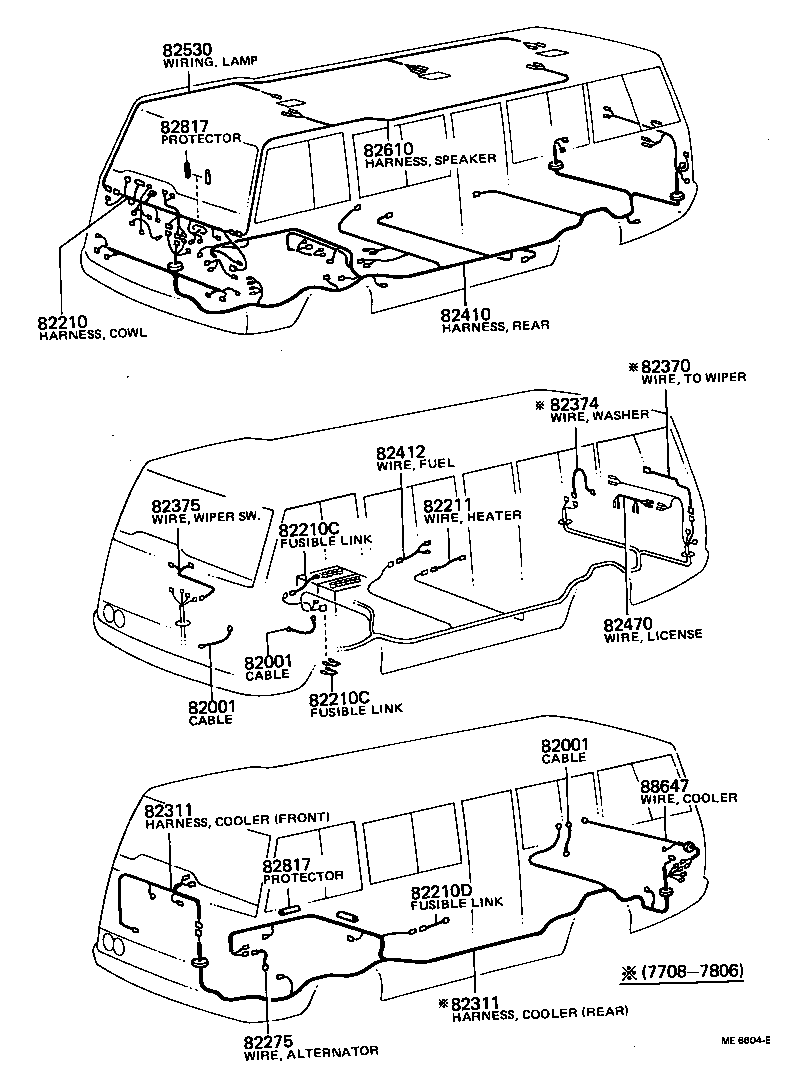 82210-90752 HARNESS ASSY, WIRING COWL TO HEADLAMP, NO.1 product image