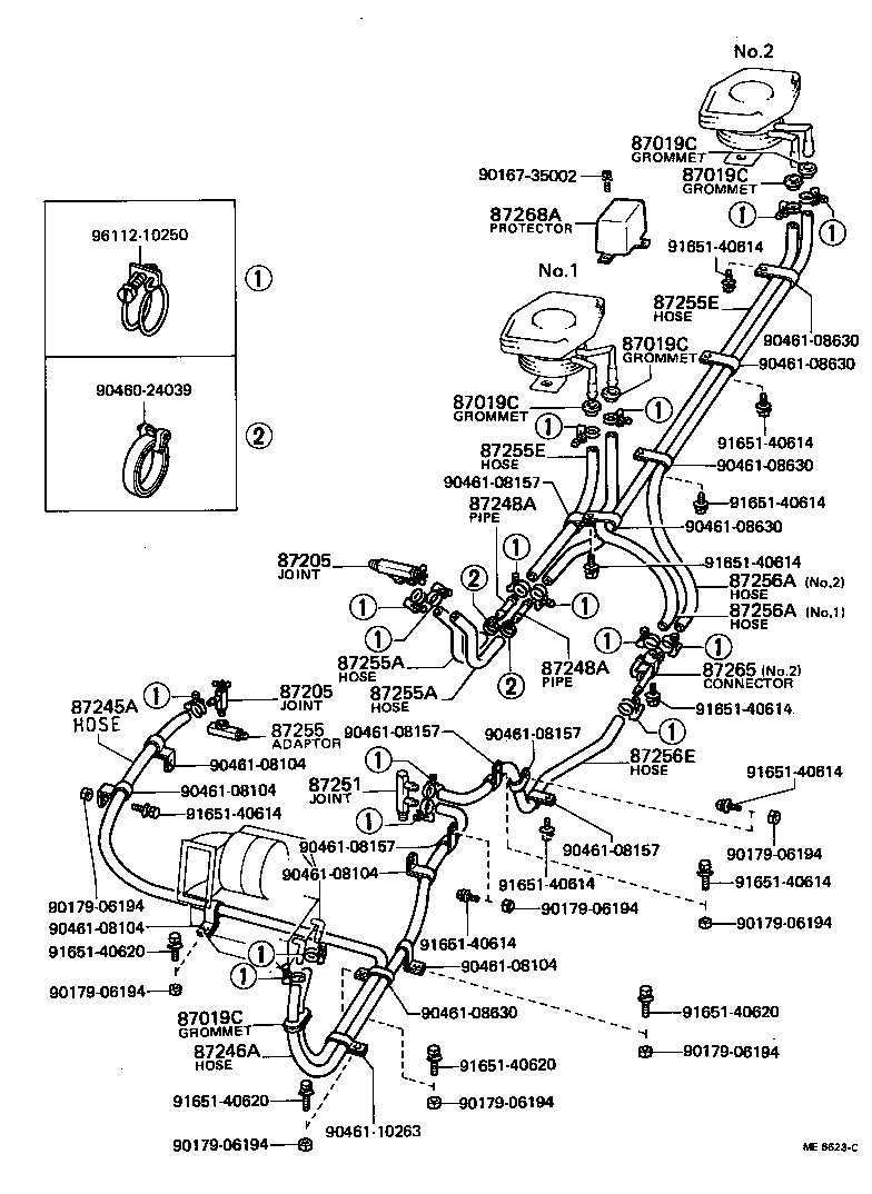 87209-36210 HOSE, REAR HEATER WATER OUTLET, E (TO ENGINE) product image