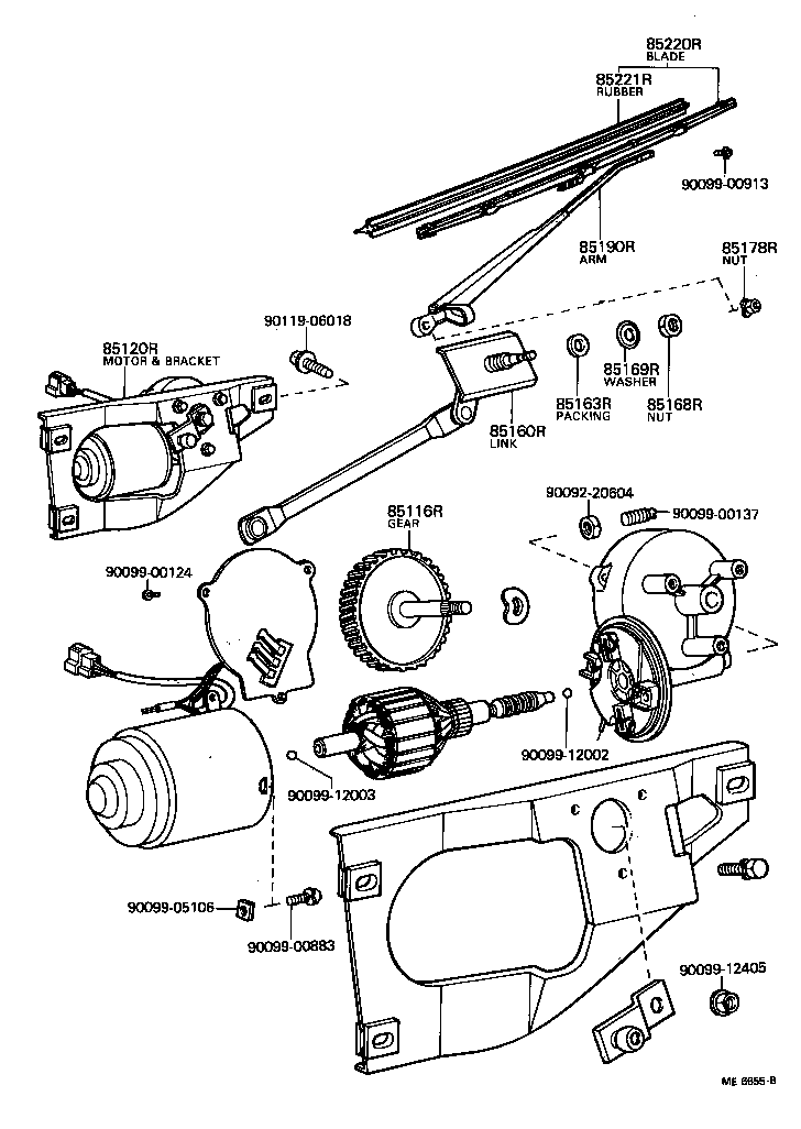 85160-15010 LINK ASSY, REAR WIPER product image