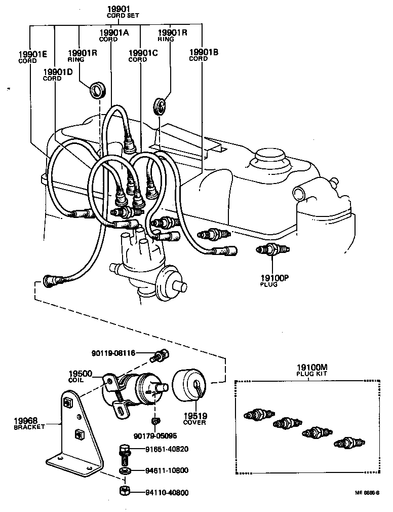 19968-44010 BRACKET, IGNITION COIL product image