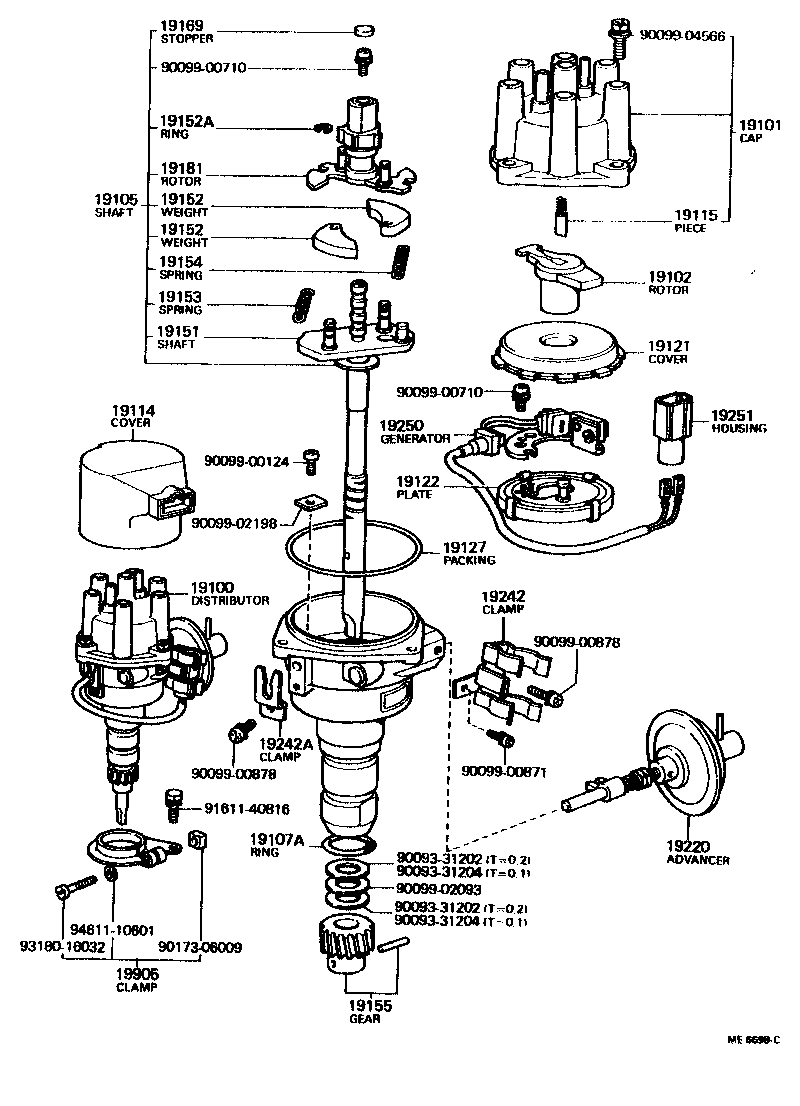 19103-60080 BREAKER SUB-ASSY, DISTRIBUTOR product image