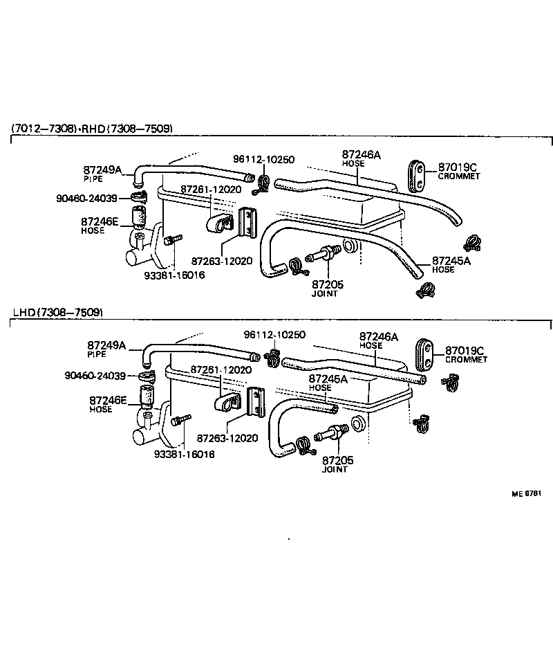 99552-30840 HOSE, HEATER WATER, OUTLET E product image