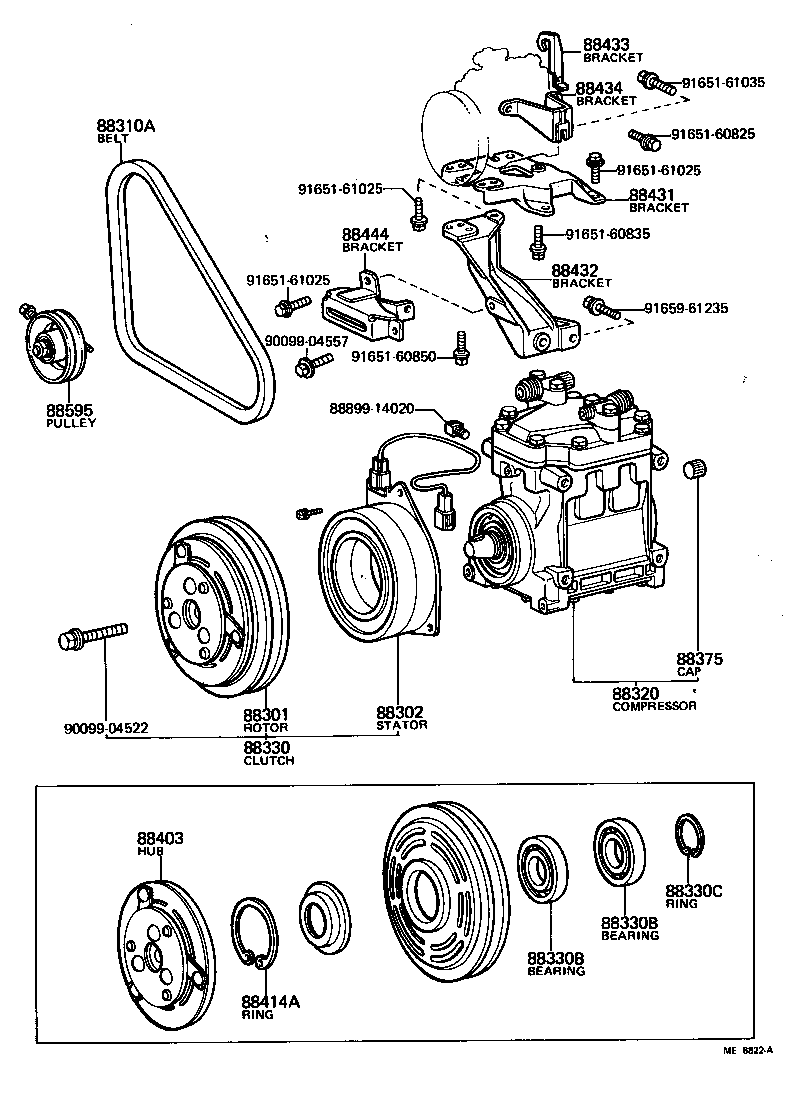 88431-20170 BRACKET, COMPRESSOR MOUNTING, NO.2 product image