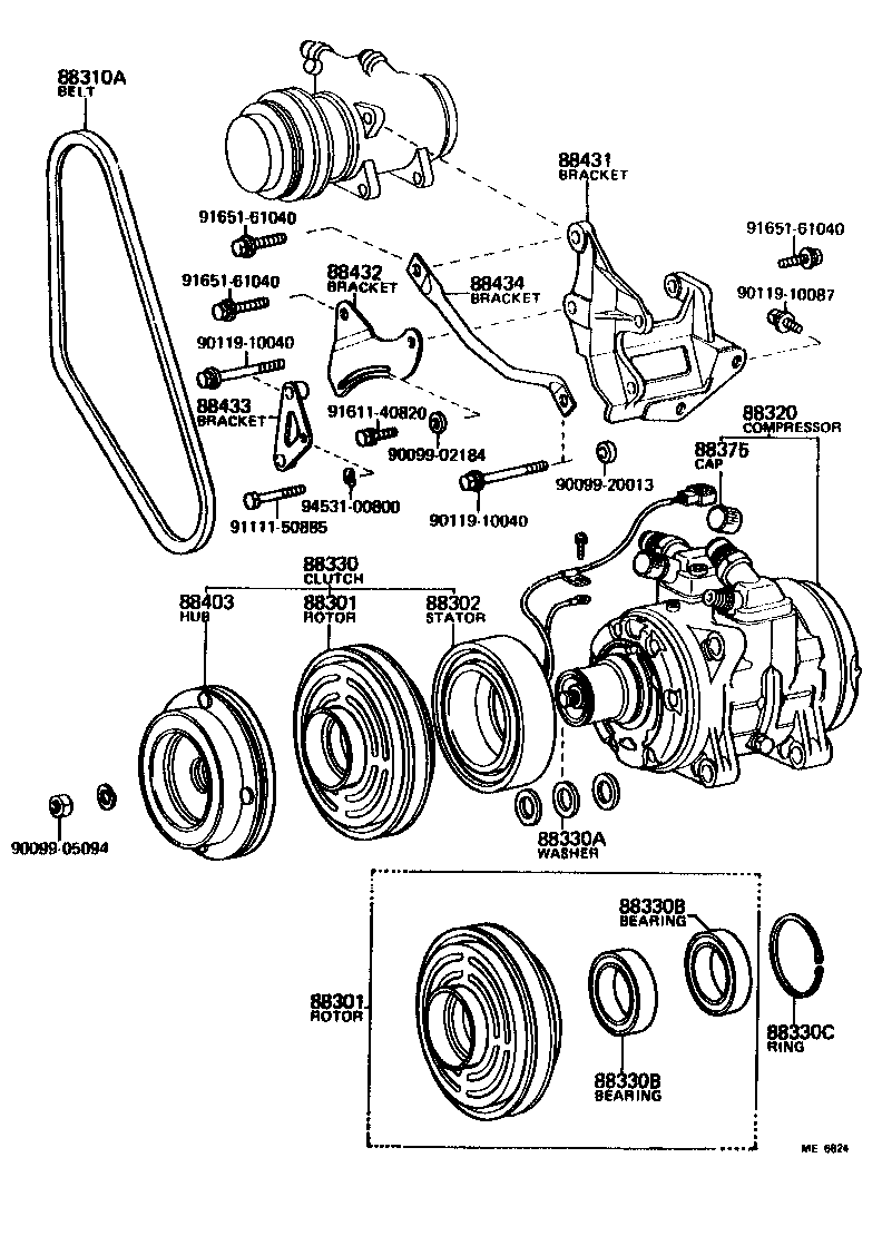 88431-14080 BRACKET, COMPRESSOR MOUNTING, NO.2 product image