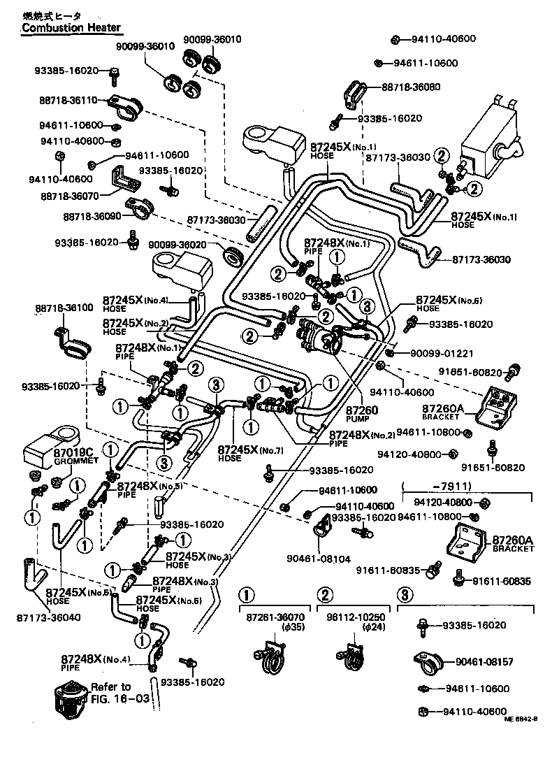 87209-36210 HOSE, REAR HEATER WATER OUTLET, E (TO ENGINE) product image