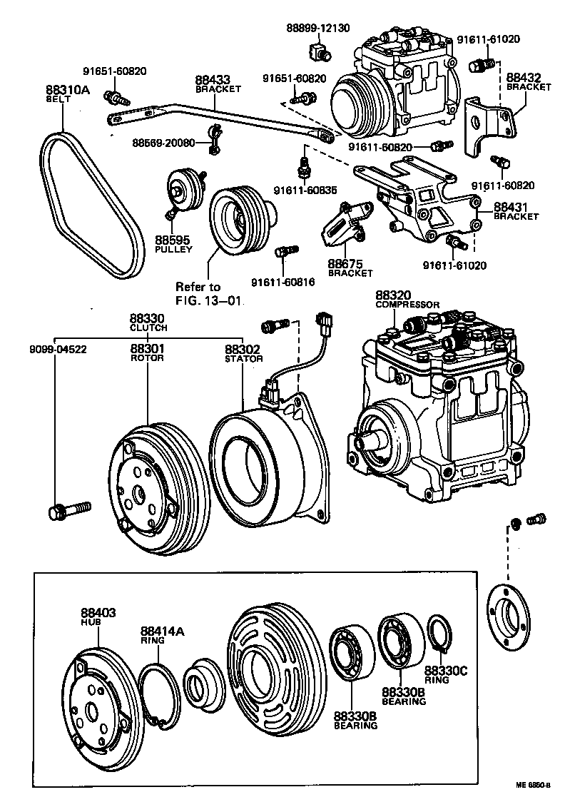 88444-36080 BRACKET, IDLER PULLEY (FOR COOLER) product image