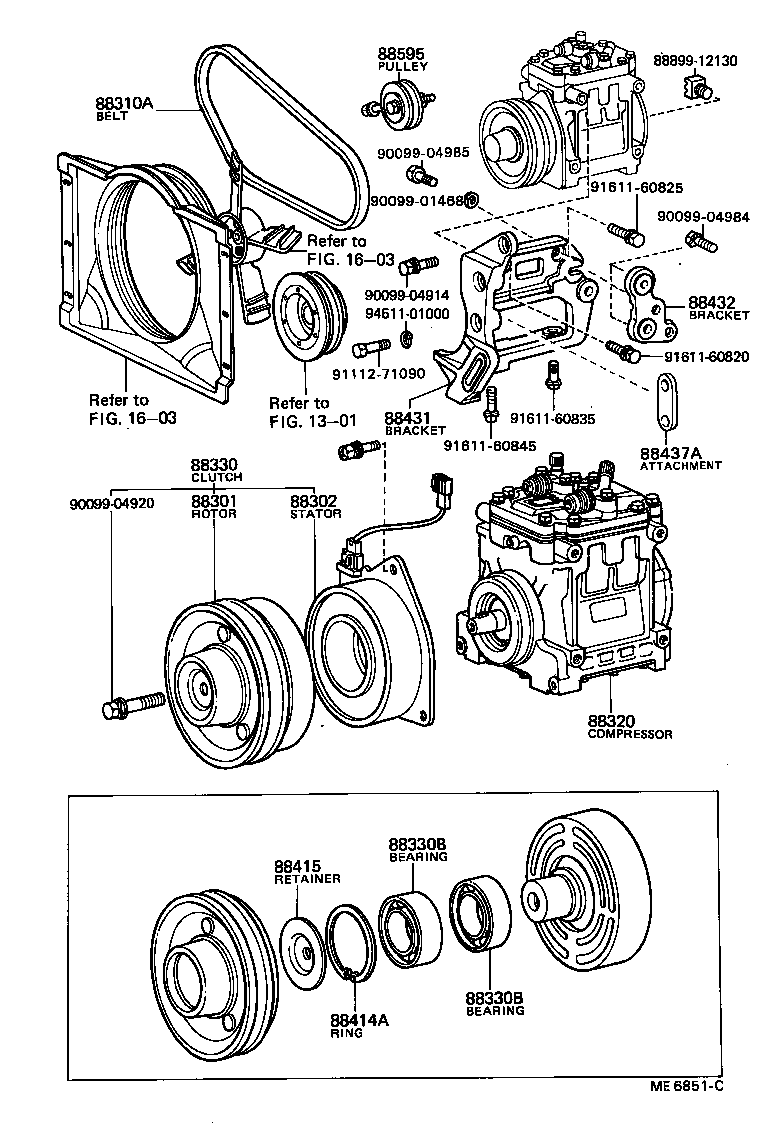 88431-36110 BRACKET, COMPRESSOR MOUNTING, NO.2 product image