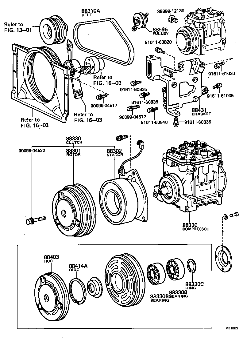 88444-36080 BRACKET, IDLER PULLEY (FOR COOLER) product image