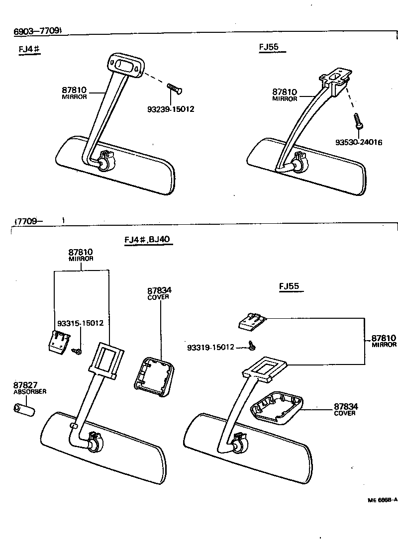 87901-60020 MIRROR ASSY, OUTER REAR VIEW, RH product image